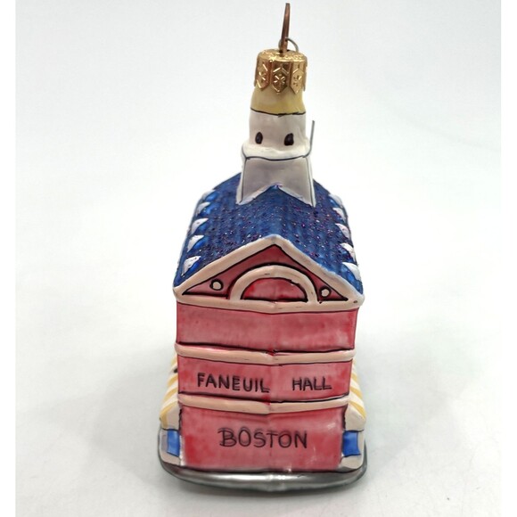Landmark Creations Faneuil Hall Marketplace Boston Glass Ornament Hand Painted - Picture 5 of 13